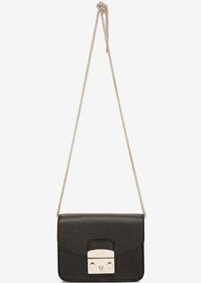 Кожаная сумка с откидным клапаном и плечевой цепочкой Metropolis Furla