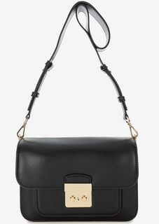 Черная кожаная сумка с двумя плечевыми ремнями Sloan Editor Michael Michael Kors