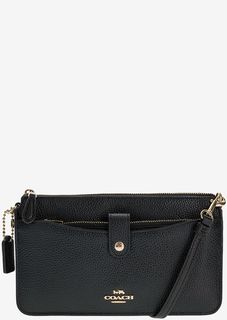 Кожаная сумка с дополнительным кошельком Coach