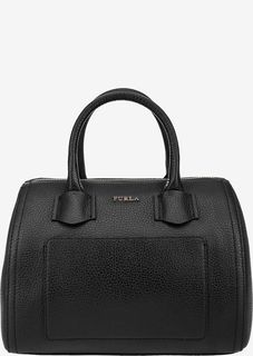 Черная кожаная сумка с короткими ручками Alba Furla