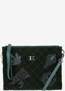 Бархатный клатч зеленого цвета с оригинальным декором Ermanno Ermanno Scervino