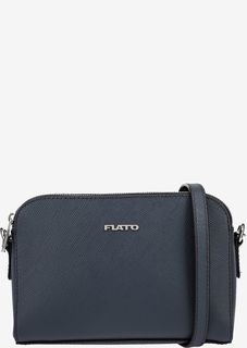 Синяя кожаная сумка с двумя отделами Fiato