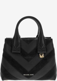Маленькая сумка из гладкой кожи и замши Rollins Michael Michael Kors