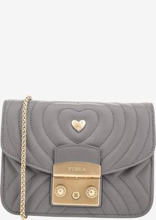 Маленькая кожаная сумка с металлическим декором Metropolis Furla