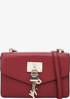 Красная сумка из натуральной кожи с карманами Dkny