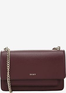 Кожаная сумка с откидным клапаном и карманами Dkny
