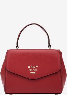 Маленькая кожаная сумка с откидным клапаном Dkny