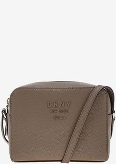 Бежевая сумка через плечо из натуральной кожи Dkny