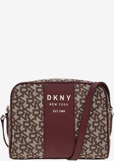 Маленькая текстильная сумка с кожаными вставками Dkny