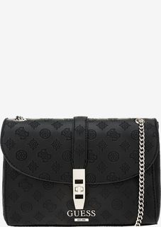 Черная сумка через плечо с карманами Guess