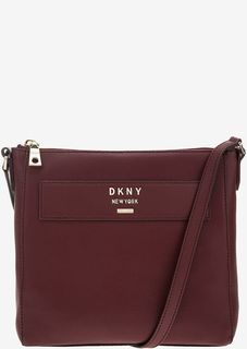 Бордовая сумка из натуральной кожи Dkny