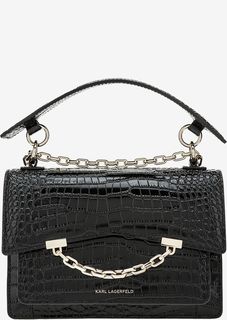 Черная сумка из натуральной кожи Karl Lagerfeld