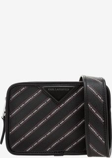 Маленькая черная сумка с широким плечевым ремнем Karl Lagerfeld