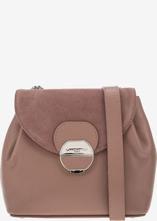 Розовая сумка с откидным замшевым клапаном Lancaster