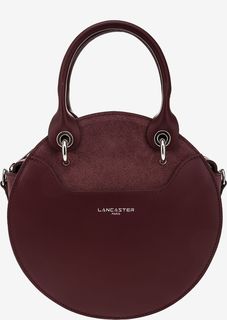 Бордовая сумка круглой формы с замшевыми вставками Lancaster