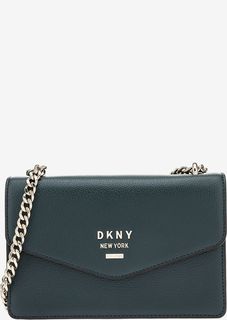 Маленькая бирюзовая сумка из зерненой кожи Dkny