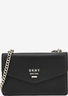 Маленькая черная сумка из зерненой кожи Dkny