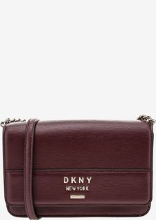 Маленькая кожаная сумка с откидным клапаном Dkny