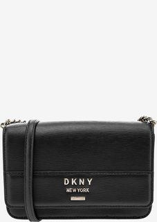 Маленькая кожаная сумка с откидным клапаном Dkny