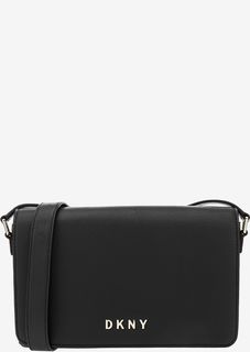 Кожаная сумка черного цвета через плечо Dkny