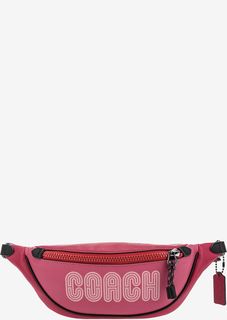 Кожаная поясная сумка с логотипом бренда Coach