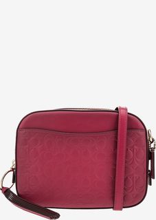 Маленькая кожаная сумка с тиснением Coach