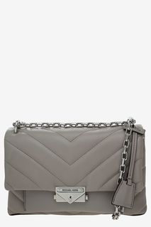 Стеганая серая сумка из натуральной кожи Cece Michael Michael Kors