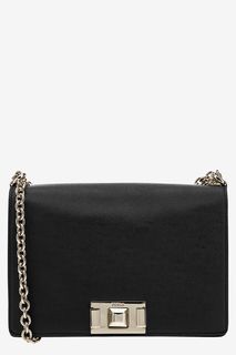 Черная кожаная сумка с откидным клапаном Mimi Furla