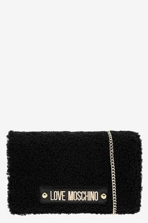 Текстильный клатч с одним отделом Love Moschino