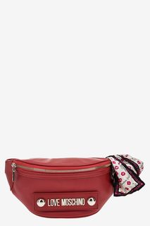 Красная поясная сумка с платком Love Moschino