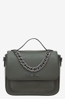 Маленькая сумка через плечо с металлическим декором Love Moschino