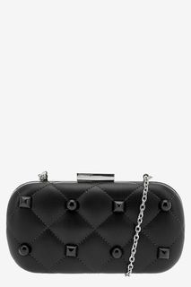 Клатч черного цвета с дополнительной плечевой цепочкой Love Moschino