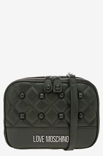 Маленькая сумка цвета хаки через плечо Love Moschino