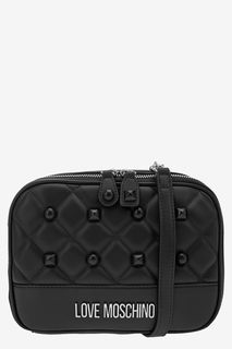 Маленькая сумка черного цвета через плечо Love Moschino
