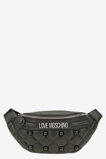 Поясная стеганая сумка с отделкой Love Moschino