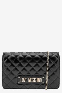 Стеганый клатч с откидным клапаном Love Moschino