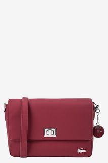 Бордовая сумка со съемным плечевым ремнем Lacoste
