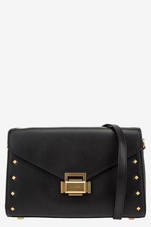 Черная кожаная сумка с металлическим декором Cromia