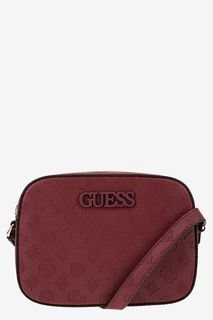 Красная сумка с монограммой бренда Guess