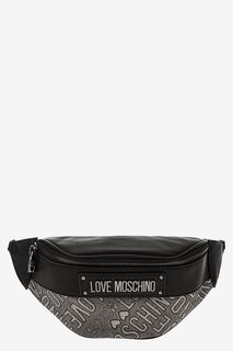 Маленькая поясная сумка с одним отделом на молнии Love Moschino