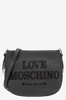 Маленькая кожаная сумка через плечо Love Moschino