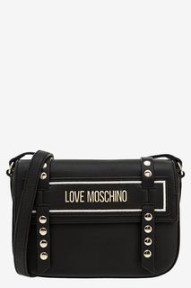 Черная кожаная сумка Love Moschino