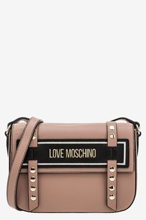 Кожаная сумка кораллового цвета Love Moschino