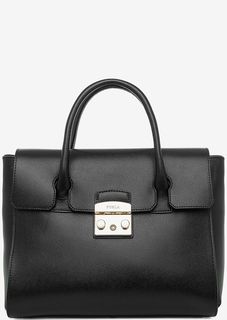 Кожаная сумка со съемным плечевым ремнем Metropolis Furla