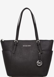 Черная кожаная сумка с длинными ручками Jet Set Item Michael Michael Kors