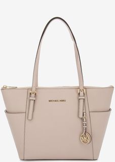 Розовая кожаная сумка с длинными ручками Michael Michael Kors