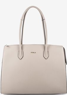 Серая сумка из натуральной кожи Pin Furla