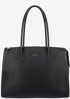 Черная кожаная сумка на молнии Pin Furla