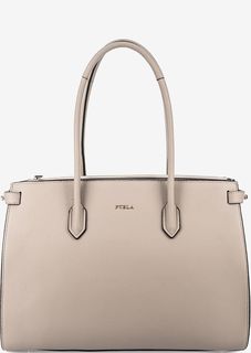 Серая кожаная сумка с двумя отделами Pin Furla