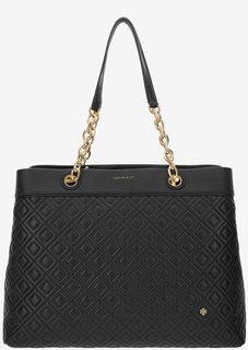 Кожаная сумка черного цвета Tory Burch